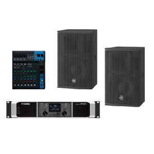 Kit Refuerzo Sonoro y Mixer | Incluye 2 Bocinas CHR10 | Amplificador PX5 | Mezclador MG10 | Ideal para PA