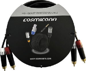 Cable 2 RCA x 2 RCA, conectores negros, con diferenciador de blanco y rojo (2x MT380-RD - 2x MT380-WH), length 2m