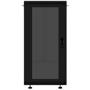 Gabinete Rackeable 19 Pulgadas / 24 Unidades / Piso / Puerta de Cristal / Acero Calibres 16-18-20 / Capacidad 750 Kg / Dimensiones 600x605x1190 mm (23.6x23.8x46.9 in) / Ventilación 120 mm, Niveladores Incluidos