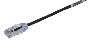 Cable de Parcheo TX6, UTP Cat6, Diámetro Reducido (28AWG), Color Negro, 16.76 Metros (55 Pies)