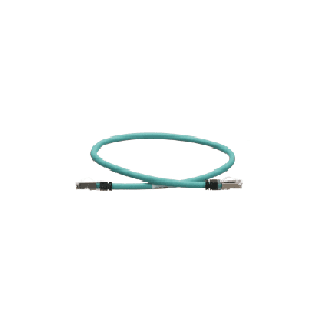 Patch Cord Cat5e de Grado Industrial 600V, Blindado SF/UTP, Calibre 24 AWG, Color Aqua, 60 cm (23.62 pulgadas).