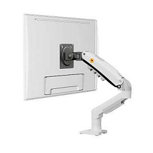 Brazo Ajustable para Monitor Ergonómico / Compatible con Monitores de 17" - 30" / Capacidad de Peso hasta 9 kg / Rotación 360° / Inclinación +85° a -30° / Giro 180° / Ajuste de Resorte de Gas / Color Blanco