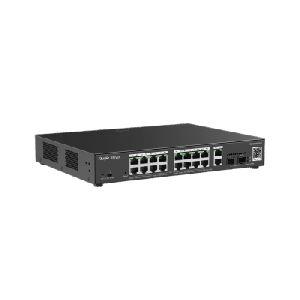 Switch L2 Administrable PoE con 16 puertos Gigabit PoE 802.3af/at + 2 SFP para fibra 1Gb, gestión gratuita desde la nube, 240w