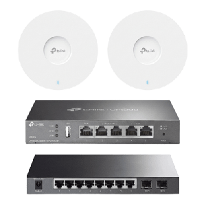 Kit de Iniciación en redes OMADA / 1 Router / 1 Switch TL-SG2210P / 2 Punto de Acceso EAP613