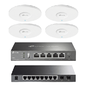 Kit de Iniciación en redes OMADA / 1 Router / 1 Switch TL-SG2210P / 4 Punto de Acceso EAP613