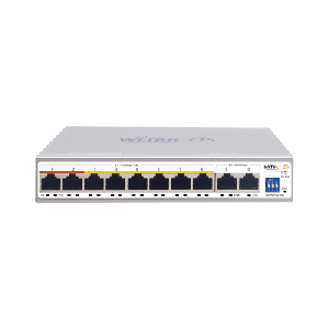 Switch PoE / Administración en la nube / Con 8 puertos 10/100 Mbsp PoE af/at / 2 Puertos Uplink 10/100/1000 Mbps / Presupuesto 100 W / PoE hasta 250 metros / Soporta protocolo ONVIF