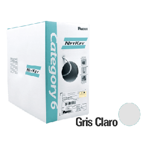 Bobina de Cable UTP 305 Metros (1000 Pies) de Cobre, NetKey, Gris Claro, Categoría 5e (24 AWG), PVC (CM), de 4 Pares