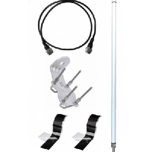 Antena LoRa Exterior Omnidireccional / 5dBi / Frecuencia 860-930 MHz / IP67 / Resistencia al Viento 200 km/h / Kit de Montaje en Poste / Cable Coaxial 1 metro