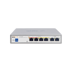 Switch PoE / Administración en la nube / Con 4 puertos 10/100 Mbsp PoE af/at / 2 Puertos Uplink 10/100 MBPS / Presupuesto 60 W / PoE hasta 250 metros / Soporta protocolo ONVIF