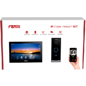 Kit Videoportero IP / Estación Interior i504W + Frente de Calle i60 / Pantalla Táctil 7" HD / Videollamadas H.264/H.265 / Wi-Fi Dual Band / PoE / App Fanvil Link / ONVIF / 10,000 Tarjetas RFID