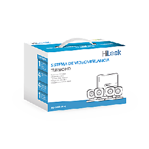KIT TurboHD 1080p / DVR 4 canales / 4 Cámaras Bala de Metal / H.265+ / 1 Fuente de Poder Profesional / Accesorios de Instalación