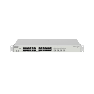Switch Administrable Capa 3 con 24 puertos Gigabit PoE 802.3af/at + 4 SFP+ para fibra 10Gb, gestión gratuita desde la nube, 370w