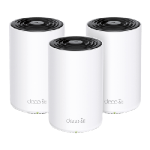 Router Inalámbrico MESH Interior para Hogar / Doble Banda Wi-Fi 6E AX5400 Mbps / 3 Puerto Gigabit WAN/LAN / 4 Antenas Internas / Administración Mediante la App Deco (iOS, Android) / Protección HomeShield