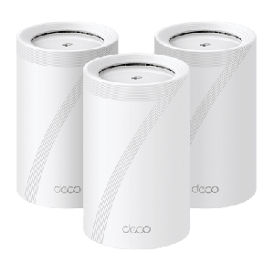 KIT 3 Routers Inalámbrico MESH Interior para Hogar / Triple Banda Wi-Fi 7 BE9300 Mbps / 2 Puerto 2.5 Gigabit WAN/LAN / 4 Antenas Internas / Operación Multi-Link MLO / Administración Mediante la App Deco (iOS, Android) / HomeShield