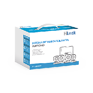 KIT TurboHD 1080p / DVR 8 canales con H.265+ / 4 Cámaras Bala Metálicas / Fuente de Poder / Accesorios de Instalación