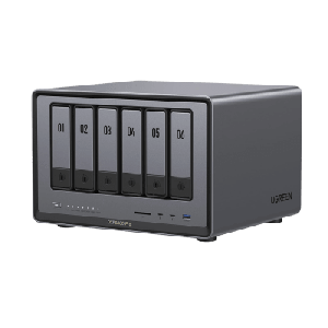 NAS UGREEN NASync DXP6800 Pro / Intel Core i5-1235U 10 Núcleos / 6 Bahías SATA + 2 M.2 NVMe / 2 Puertos Thunderbolt 4 / 2 Puertos 10GbE / 8K HDMI / PCIe 4.0 x4 / DDR5 Hasta 64GB / Compatibilidad Multiplataforma