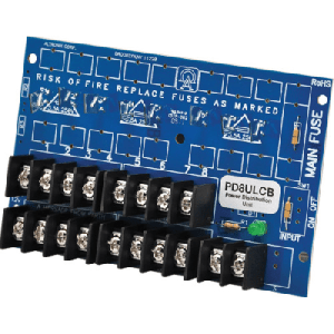 Módulo de Distribución de Energía UL PD8ULCB / 8 Salidas Clase 2 PTC Protegidas / Entrada 12-24VDC o 24-28VAC / Auto-resetable / Montaje Incluido / Garantía de Por Vida