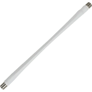 Jumper Coaxial Delgado Color Blanco de 25.4 Centímetros (10 Pulgadas) de Longitud y Conectores F Hembra en Ambos Extremos. 75 Ohm de Impedancia.