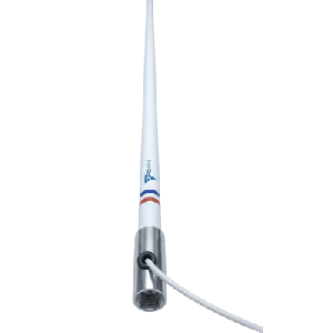 Antena Marina VHF / Fibra de Vidrio / Base Acero Inoxidable / 156-163 MHz / 6 dBi / Cable 10 m (32.8 ft) / PL-259 / Exterior