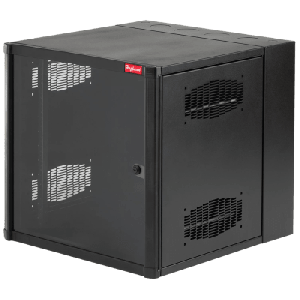 Gabinete AccessPlus de 12 UR Montaje en Pared de 19in, Rieles Numerados y Roscados #10-32, Puerta con Ventana de Seguridad, 600 mm de Ancho, 762 mm de Profundidad, 12 UR, Color Negro