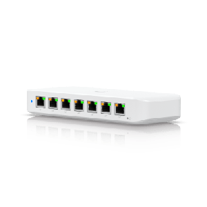 USW Ultra Switch de 8 Puertos GbE (7 Puertos PoE+ y 1 Puerto Entrada PoE++) con Opciones de Montaje Versátiles
