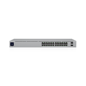 Switch UniFi Capa 2 / 24 Puertos Gigabit / 16 Puertos PoE+ 802.3af/at / 95W Total / 2 Puertos SFP 1G / Pantalla LCM / Sin Ventilador