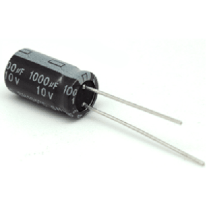 Capacitor Electrolítico de Aluminio, Radial de 1000 µFd, 10 V
