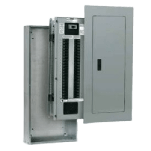 Tablero de alumbrado P1, 18 circuitos, Barras en aluminio 250 AMP, Frente de sobreponer, Sin zapatas principales.
