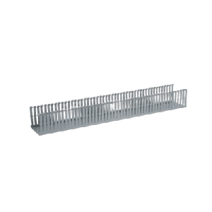 Canaleta Ranurada de PVC con Tapa, Tipo F, 82.6 mm de Ancho, 79.2 mm de Alto y 2 m de Largo, Color Gris