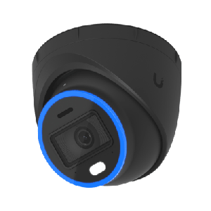 Cámara UniFi Protect Turret AI Negra / 4K(8MP) / Ángulo ultra-ancho 109.9 / Visión Nocturna IR 40 m / AI Avanzado: Reconocimiento de Rostros y Matrículas / LED p/color en la noche / Micrófono 2 vías / ranura Micro