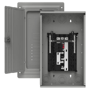Centro de carga trifásico 3 Fases, 4 Hilos para interruptores QP, de 12 polos - 24 circuitos, 120/240vca, Barras de aluminio 100 Amp, Nema 1, uso interior. Incluye tapa.