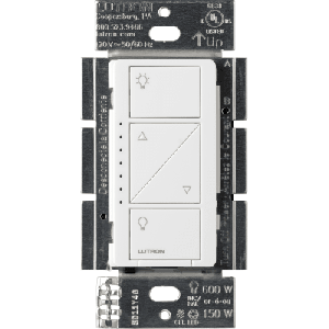 (Caseta Wireless) Atenuador, aumenta/disminuye intensidad de Iluminación, requiere cable neutro. 250W LED /1000 INC/HAL