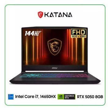 Laptop MSI Katana 15.6 B14WEK-001US Gamer Core I7-14650HX 16GB (2x8GB) DDR5 SSD 512GB NVME 15.6 144Hz FHD RTX5050 Win 11
